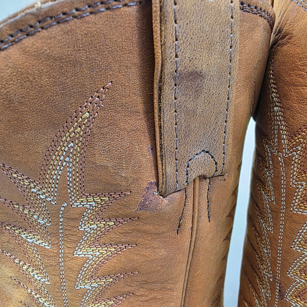VTG Nocona Western Cowboy Boots Mens 11 EEE Brown, Cowhide Leather USA - Picture 2 of 11